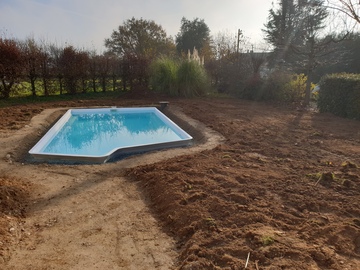 Aménagement exterieur et pose d'une piscine à Fay de Bretagne