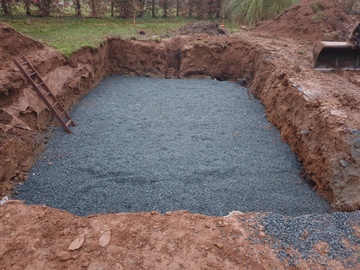 Aménagement exterieur et pose d'une piscine à Fay de Bretagne